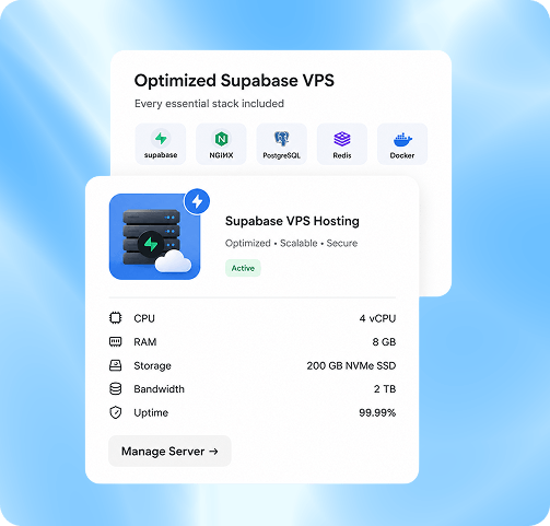Optimized Supabase VPS hosting with every essential stack | MilesWeb India