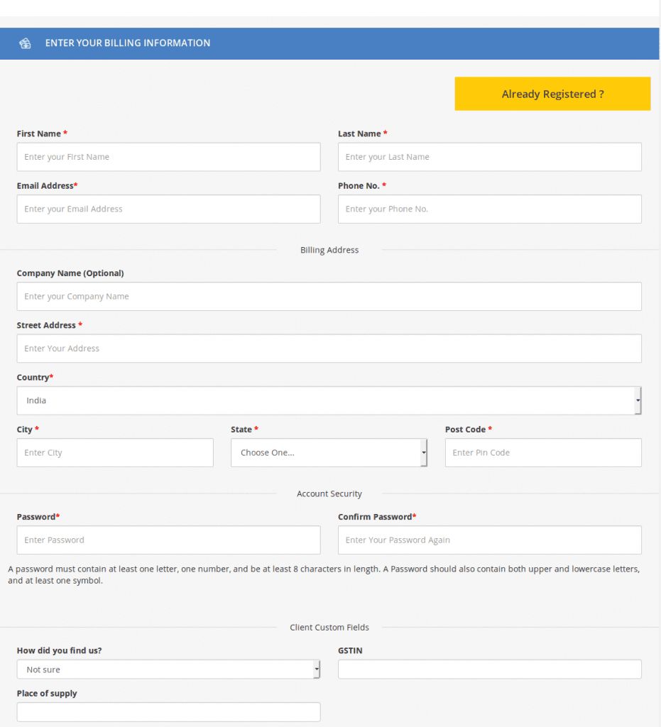 Billing info