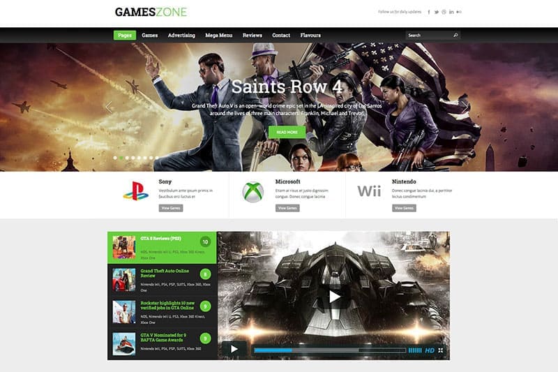 Online Video Games - WordPress theme