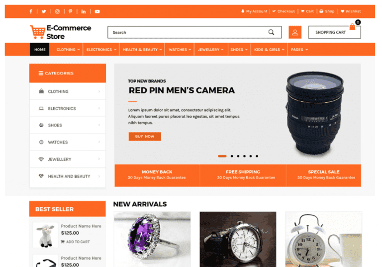 Advanced E-commerce Store WordPress Theme