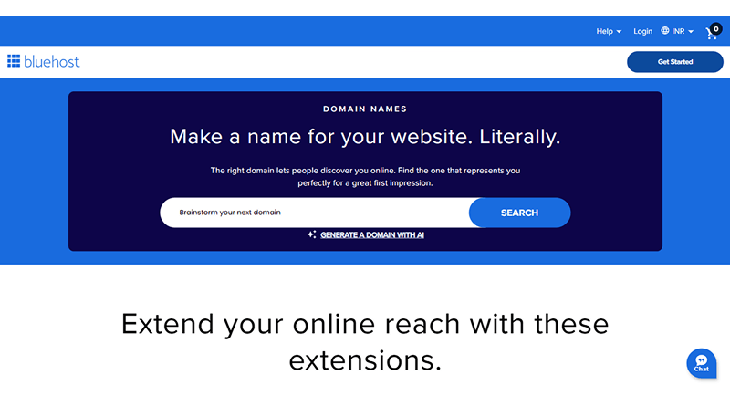 bluehost-free-domain-provider