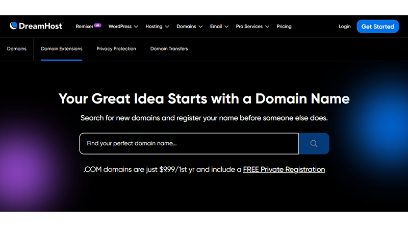 dreamhost-free-domain-provider