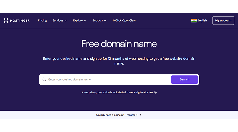 hostinger-free-domain-provider