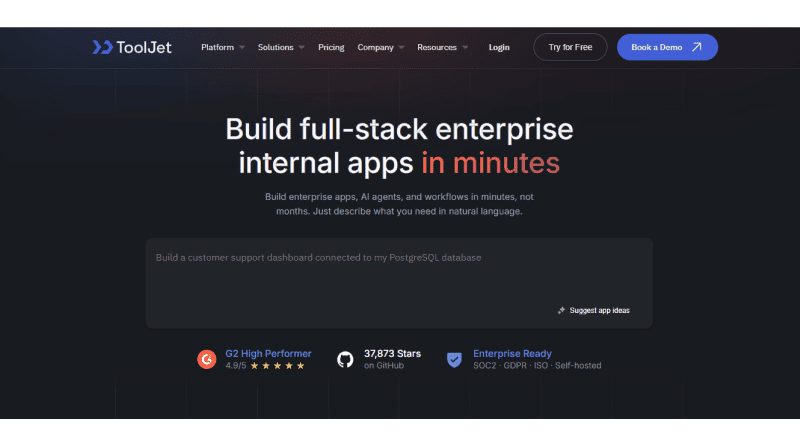 tooljet-homepage