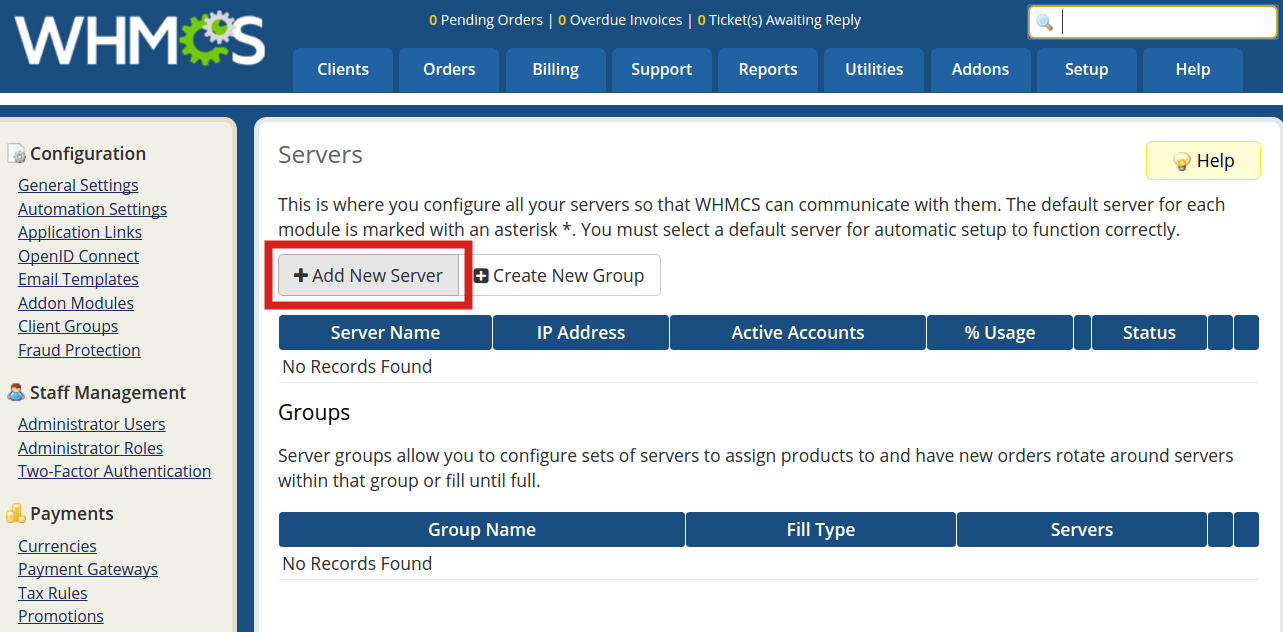 Pending connection