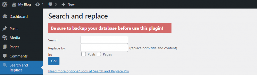 Search and Replace Plugin