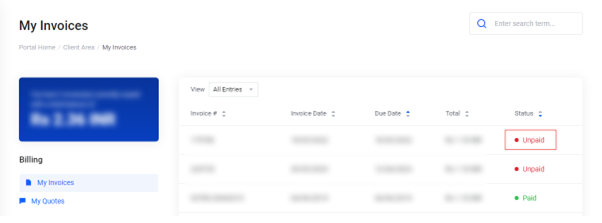 invoices list