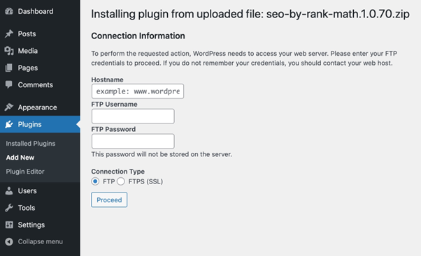 installing plugin