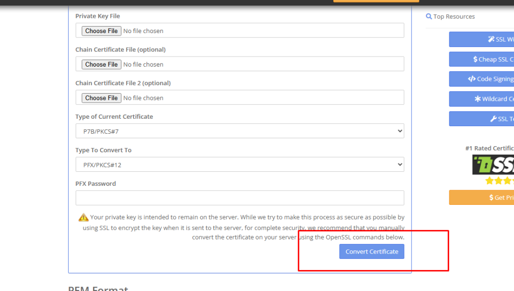 Convert Certificate